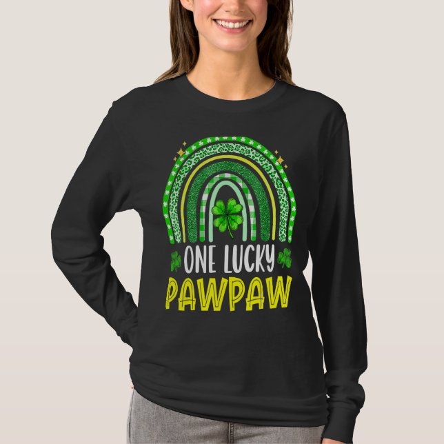 One Lucky Pawpaw Funny Family St Patrick's Day T-Shirt (Vorderseite)
