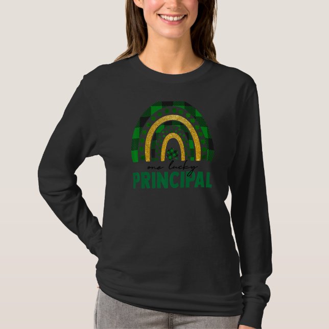 One Lucky Principal Rainbow St Patricks Day Shamro T-Shirt (Vorderseite)