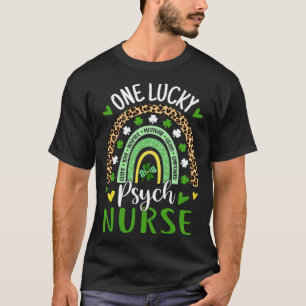 One Lucky Psych Nurse Rainbow St Patricks Day T-Shirt