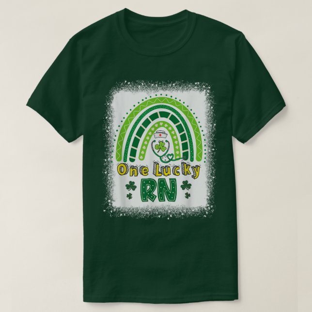 One Lucky RN Nurse Lucky Rainbow Kleeblatt St Patr T-Shirt (Design vorne)