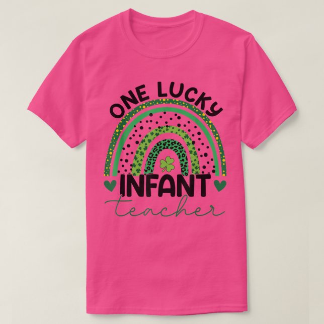 One Lucky Säugling Lehrer Leopard Rainbow Saint Pa T-Shirt (Design vorne)