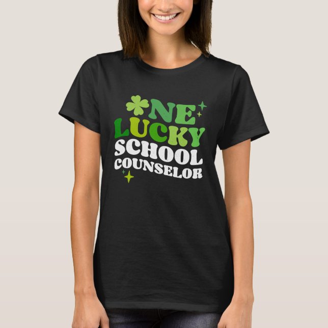 One Lucky School Counselor Irish C St Patrick's Da T-Shirt (Vorderseite)