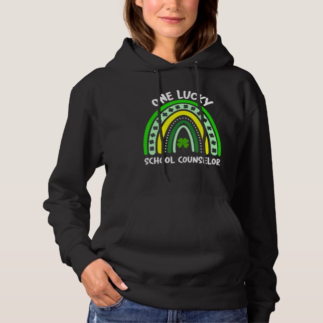 One Lucky School Counselor Leopard St Patricku2019 Hoodie (Vorderseite)