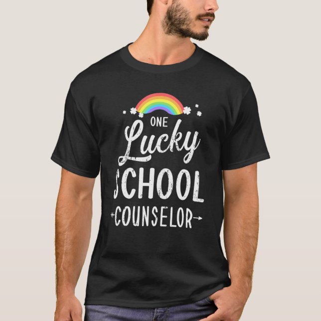 One lucky school counselor with rainbow for St Pat T-Shirt (Vorderseite)