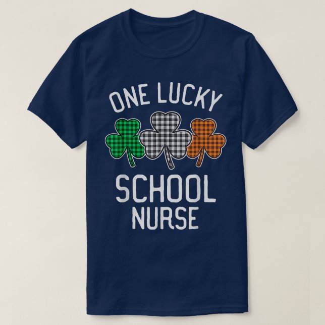 One Lucky School Nurse St Patrick's Day Irish Flag T-Shirt (Design vorne)