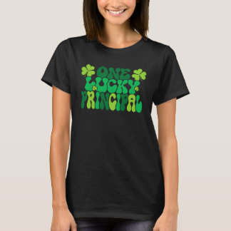 One Lucky School Principal St Patrick's Day Groovy T-Shirt