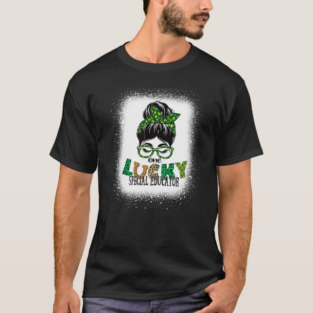 One Lucky Special Educached St Patricks Da T-Shirt (Vorderseite)