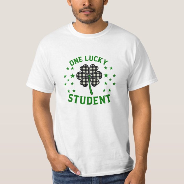 One Lucky Student – Shamrock Clover GraphicT-Shirt T-Shirt (Vorderseite)