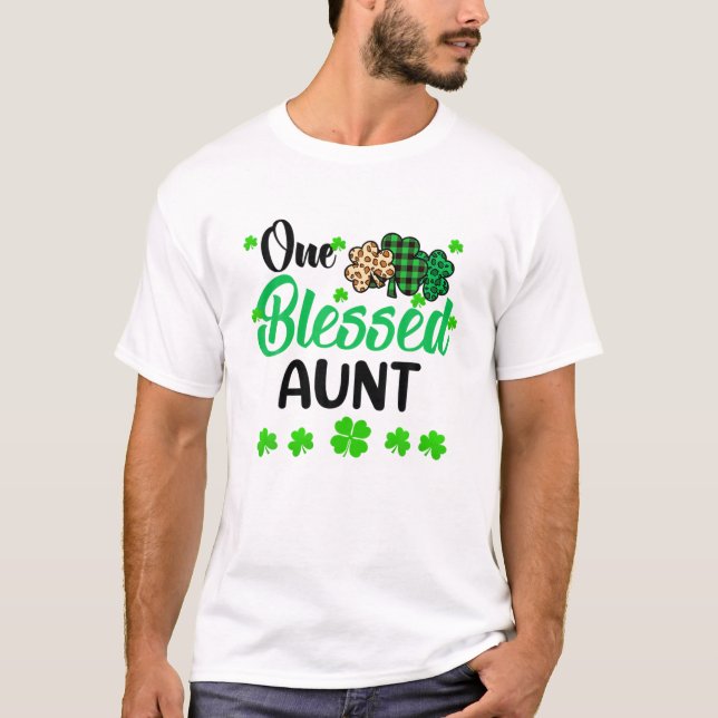 One Lucky Tante Clover St. Patrick's Day Irish T-Shirt (Vorderseite)