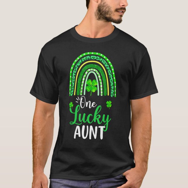One Lucky Tante Rainbow T-Shirt St Patricks Day Ma (Vorderseite)