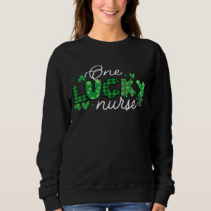 One Lucky Teacher Buffalo Kariert St Patricks Teac Sweatshirt
