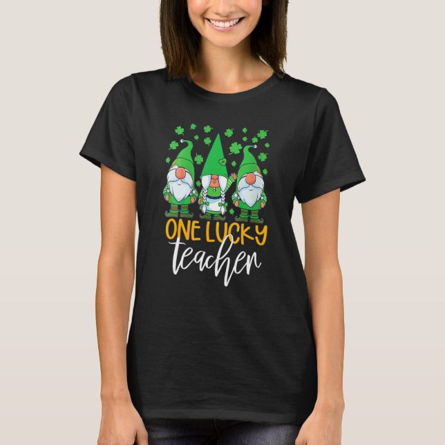 One Lucky Teacher Gnomies St Patrick's Day Gnome S T-Shirt (Vorderseite)