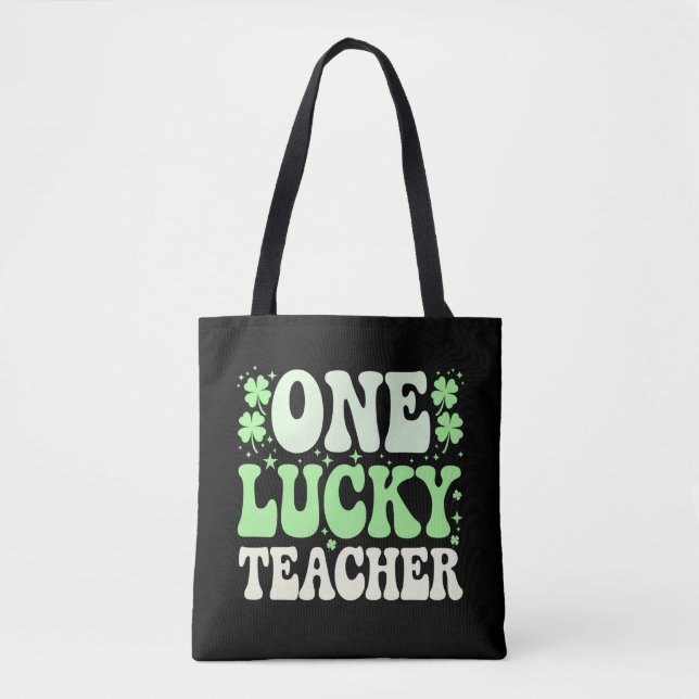 One Lucky Teacher Groovy Retro Teacher St Patricks (Vorderseite)