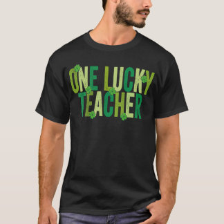 One Lucky Teacher Groovy Retro Vintage St Patricks T-Shirt