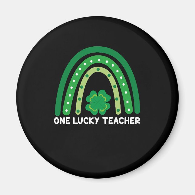 One Lucky Teacher Irish Rainbow St Patrick's Day Magnet (Vorne)