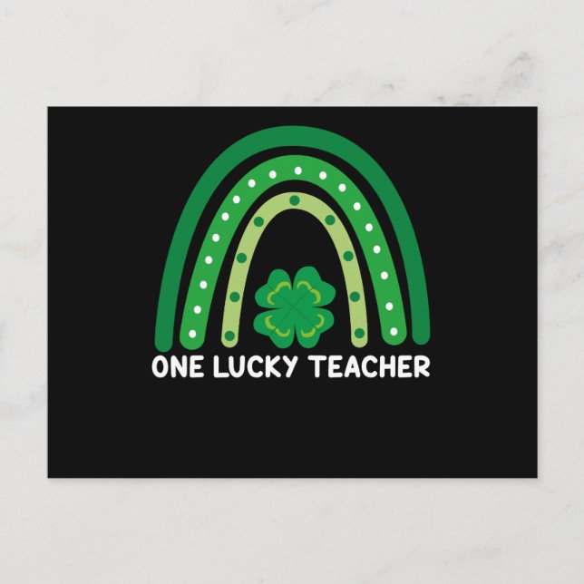 One Lucky Teacher Irish Rainbow St Patrick's Day Postkarte (Vorderseite)
