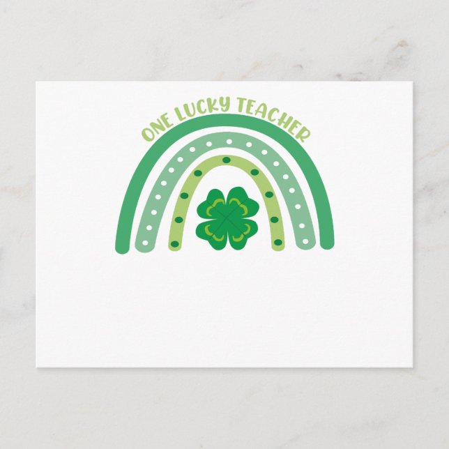 One Lucky Teacher Irish Rainbow St Patrick's Day Postkarte (Vorderseite)