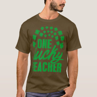 One Lucky Teacher Kleeblatt Regenbogen Clover St P T-Shirt
