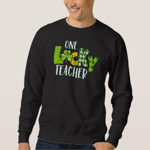 One Lucky Teacher Kleeblatt St Patrick's Day Schoo Sweatshirt