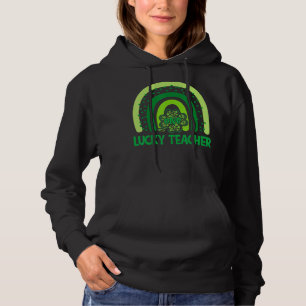 One Lucky Teacher Rainbow St Patricku2019s Day App Hoodie