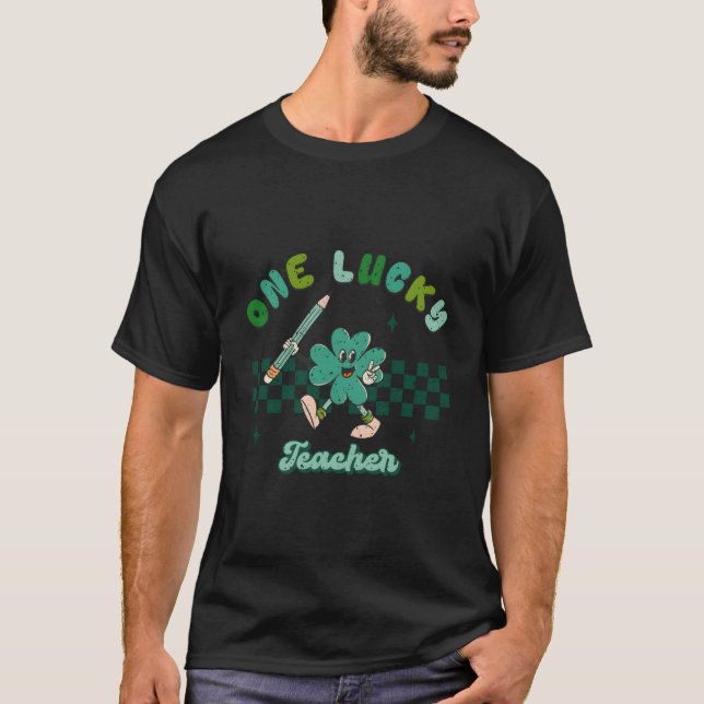 One Lucky Teacher St Patrickâ€™S Day School Apprec T-Shirt (Vorderseite)