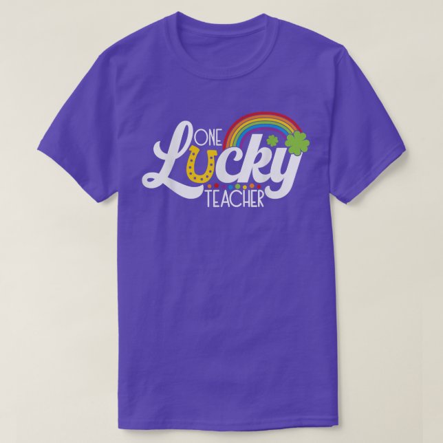 One Lucky Teacher St Patricks Day Kleeblatt Kinder T-Shirt (Design vorne)