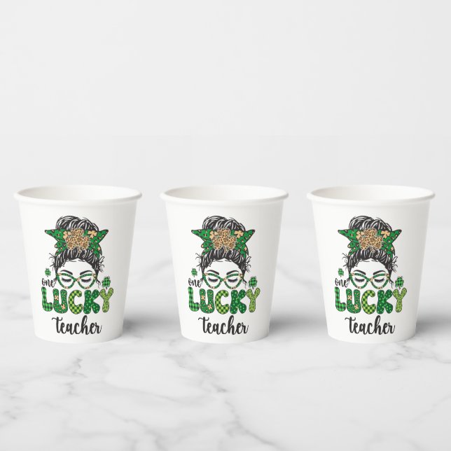 One Lucky Teacher - St. Patrick's Day Pappbecher (Multi)