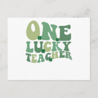 One Lucky Teacher St Patricks Day Retro Groovy