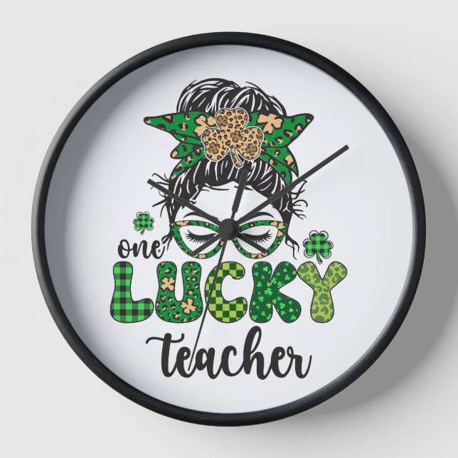 One Lucky Teacher - St. Patrick's Day Uhr (Vorderseite)