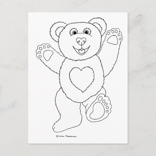 One Lucky Teddy Postkarte (Vorderseite)