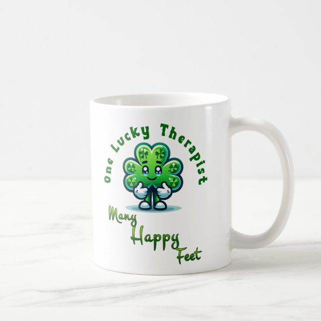 One Lucky Therapist St. Patrick's Day Fun Design Kaffeetasse (Rechts)