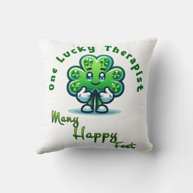One Lucky Therapist St. Patrick's Day Fun Design Kissen (Rückseite)