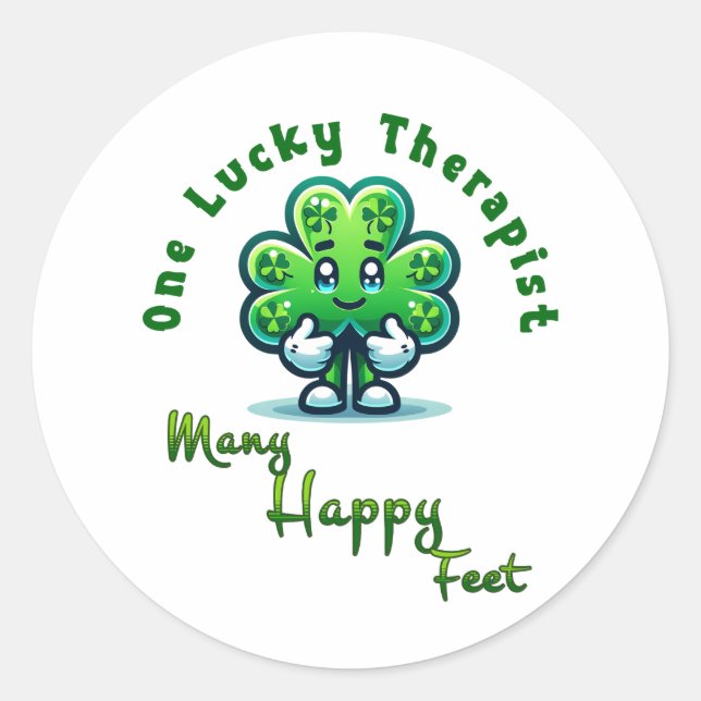 One Lucky Therapist St. Patrick's Day Fun Design Runder Aufkleber (Vorderseite)