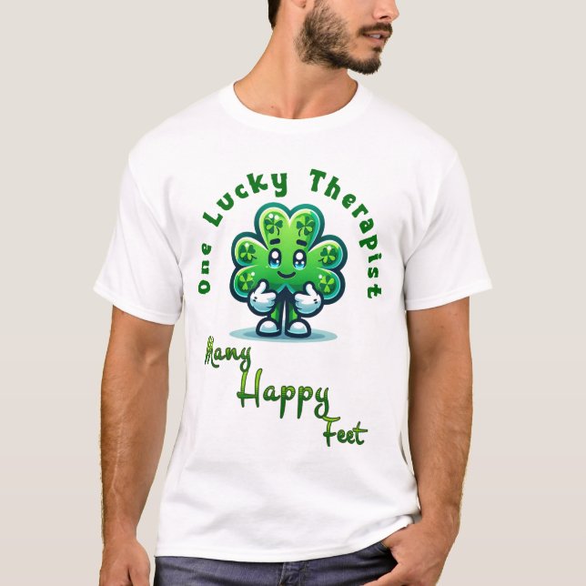 One Lucky Therapist St. Patrick's Day Fun Design T-Shirt (Vorderseite)