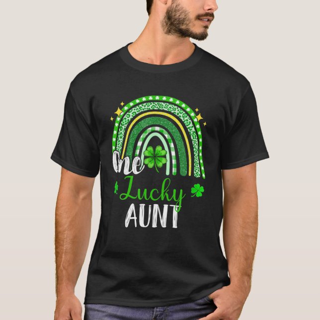 One Lucky Tunt Leopard Print Rainbow St Patrick S T-Shirt (Vorderseite)