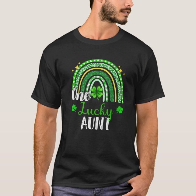 One Lucky Tunt Leopard Print Rainbow St Patrick S T-Shirt (Vorderseite)