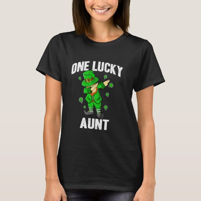 One Lucky Tunt St Patricks Day Dabbing Leprechaun T-Shirt (Vorderseite)