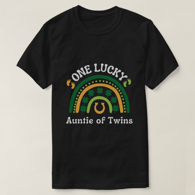 One Lucky Twins Irish St Patrick's Day T-Shirt (Design vorne)