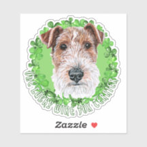 One Lucky Wire Fox Terrier Funny St Patrick Dog