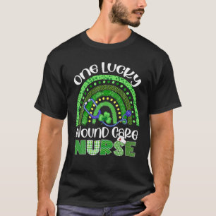 One Lucky Wound Care Nurse Stethoscope St Patrick' T-Shirt