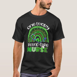 One Lucky Wound Care Nurse Stethoscope St Patrick' T-Shirt