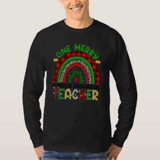 One Merry Physical Education Teacher Rainbow Buffa T-Shirt