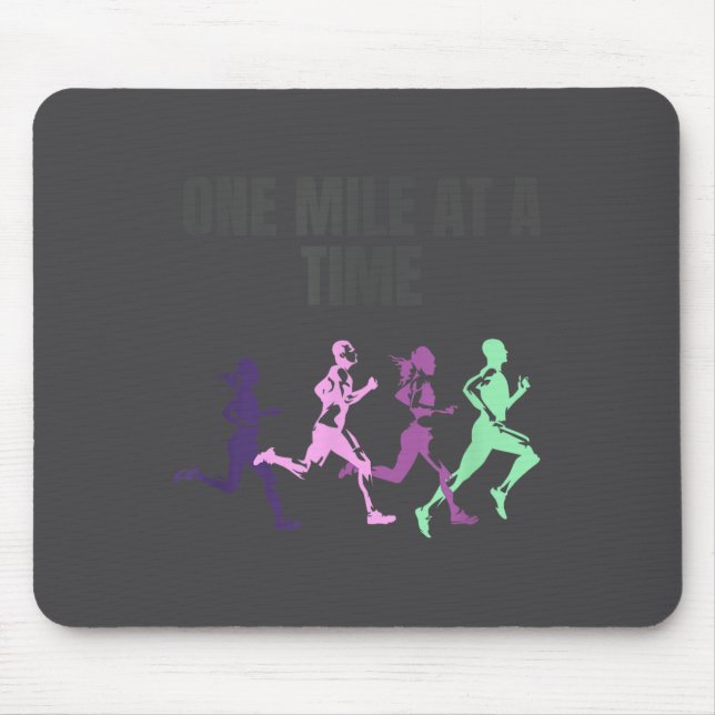 One Mile At A Time Motivation  Mousepad (Vorne)