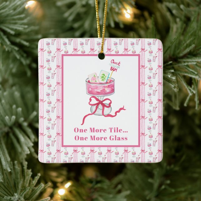 One More Tile… One More Glass Mahjong Drink Funny Keramikornament (Baum)