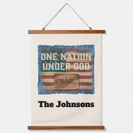 One Nation - Personalized Hanging Wall Tapestry Wandteppich Mit Holzrahmen