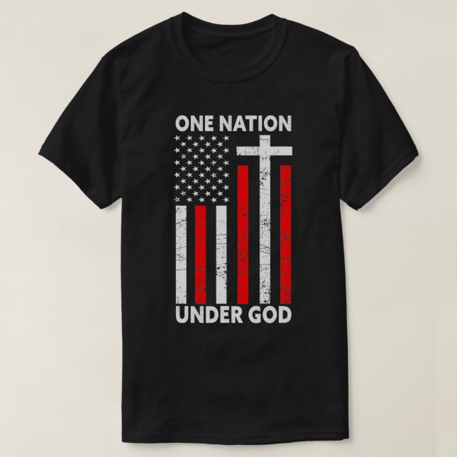 One Nation Under God American Faith USA Funny 4. T-Shirt (Design vorne)