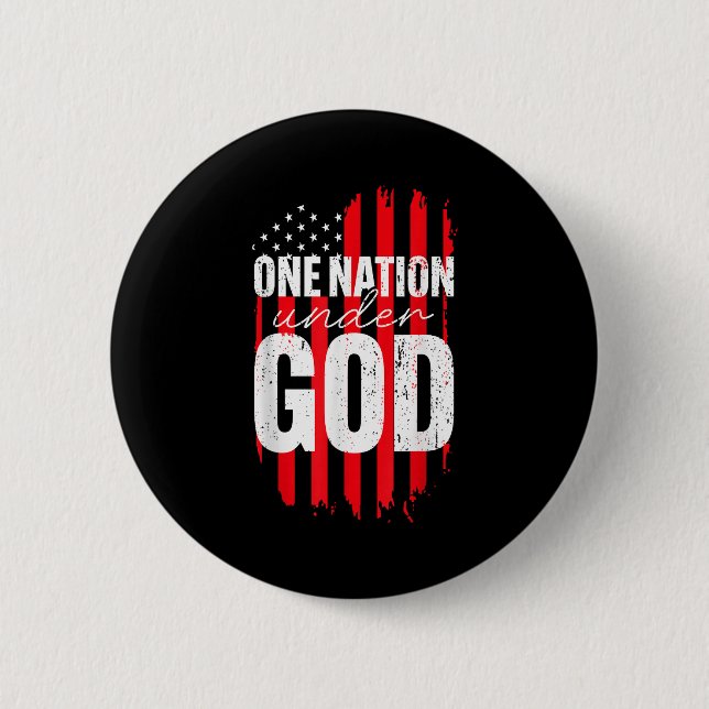 One Nation Under God American Flag Christian Jesus Button (Vorderseite)