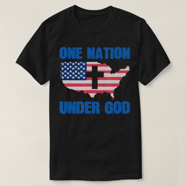 One Nation Under God Patriot Christian American Bi T-Shirt (Design vorne)