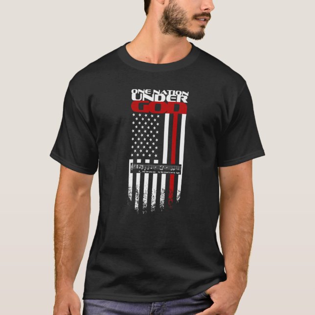 One Nation Under God - US Flag National Anthem Day T-Shirt (Vorderseite)