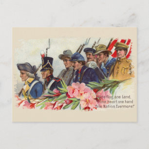 One Nation Vintag Patriotic Postcard Postkarte